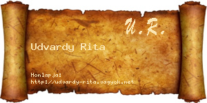 Udvardy Rita névjegykártya