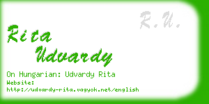 rita udvardy business card